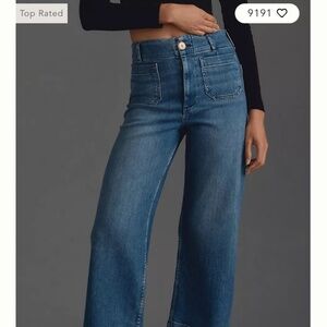 NWOT Anthropologie Colette Cropped High-Rise Wide-Leg Jeans by Maeve